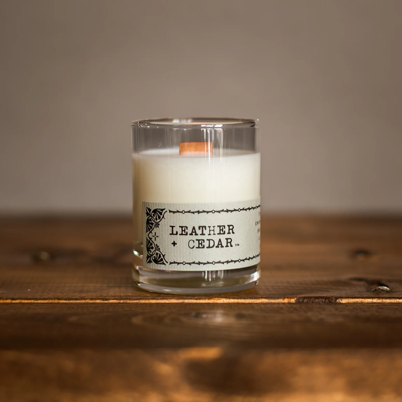 Leather + Cedar Candle 2 oz. - Drifter